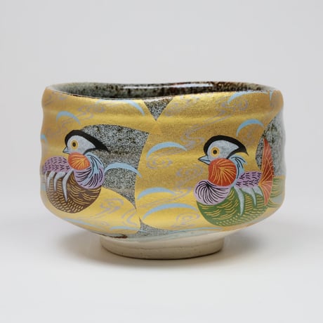 金彩おしどり文｜抹茶椀