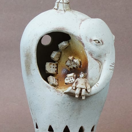 灯り／ゾウ〈Elephant Lamp〉／陶芸家 はらかおり｜ハンドメイドのルームランプ