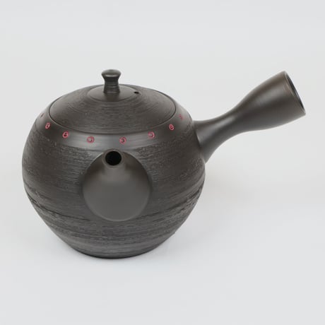 常滑焼 赤ドット急須 340ml｜北龍窯 梅原タツオ作
