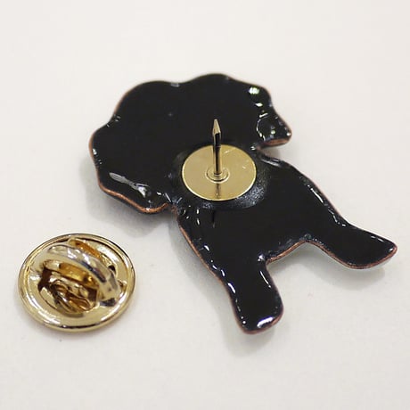七宝焼 キャバリア・キング・チャールズ・スパニエル犬 ピンブローチ｜Handmade Cloisonné Dog Brooch・世良恵子 作品