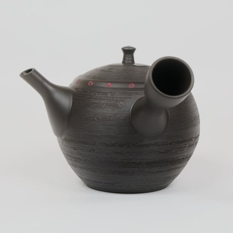 常滑焼 赤ドット急須 340ml｜北龍窯 梅原タツオ作