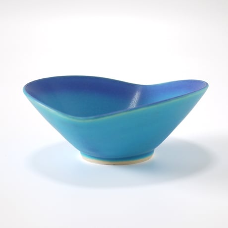 東山窯｜美濃焼 青マット釉 楕円小鉢｜Turquoise Matte Oval Bowl