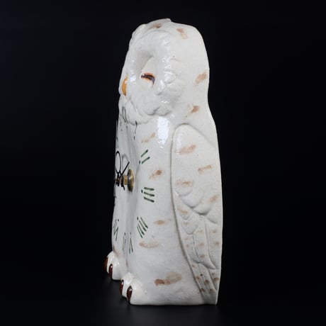 シロフクロウ置時計｜陶器（クラフト悠季・山崎清孝）