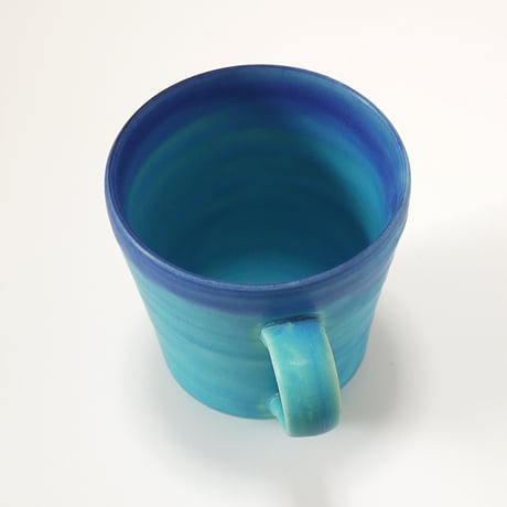 東山窯｜美濃焼 青マット釉 マグカップ｜Turquoise Matte Mug