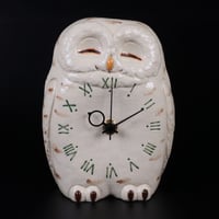 シロフクロウ置時計｜陶器（クラフト悠季・山崎清孝）