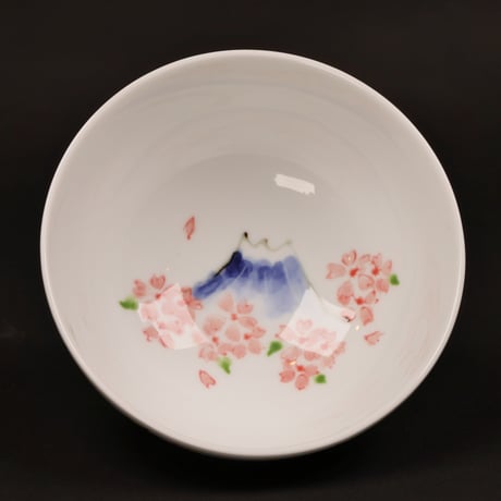 おにと桜富士｜ごはん茶碗