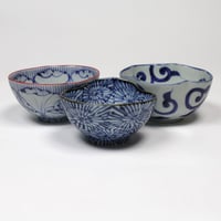有田焼｜珍味入れ三点セット｜手描き染付（蛸唐草・花弁紋・凡唐草）｜そうた窯