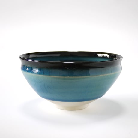 東山窯｜美濃焼 青貫入釉 京型抹茶碗｜Crackle Glaze Matcha Bowl