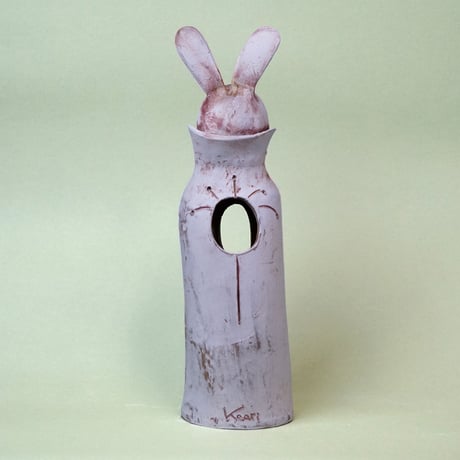 ウサギの花入れ〈Rabbit Vase〉／陶芸家 はらかおり｜ハンドメイド陶器の花器