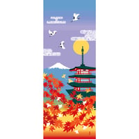 絵てぬぐい｜秋の富士山と五重塔