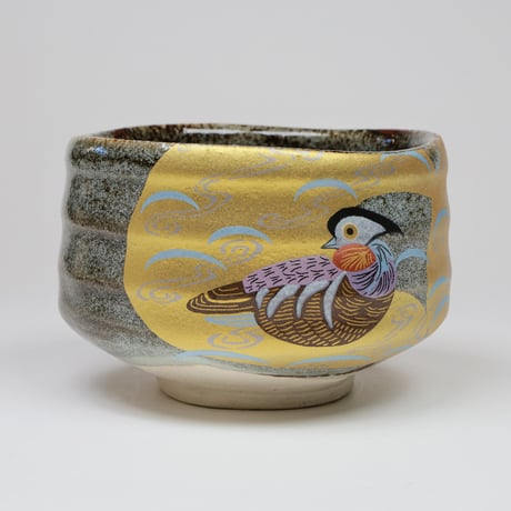 金彩おしどり文｜抹茶椀