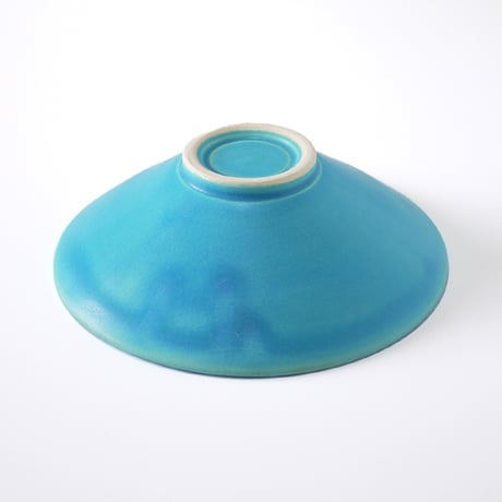 東山窯｜美濃焼 青マット釉 浅鉢｜Turquoise Matte Bowl