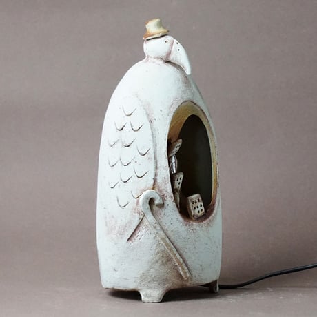 灯り／鳥〈Bird Lamp〉／陶芸家 はらかおり｜ハンドメイドのルームランプ