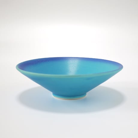 東山窯｜美濃焼 青マット釉 浅鉢｜Turquoise Matte Bowl