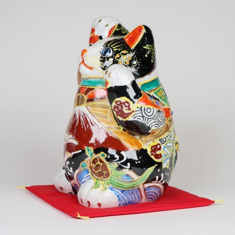 九谷焼 招き猫｜吉祥盛 富士山 Lucky Cat Japanese Craft〈縁起置物〉