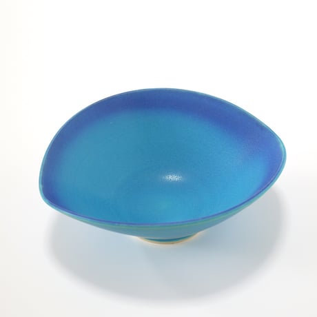 東山窯｜美濃焼 青マット釉 楕円小鉢｜Turquoise Matte Oval Bowl