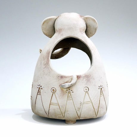 象のプランター〈Elephant Planter〉／陶芸家 はらかおり｜ハンドメイド陶器の植木鉢