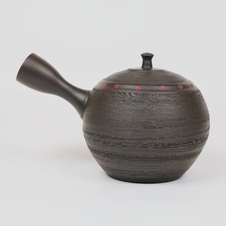 常滑焼 赤ドット急須 340ml｜北龍窯 梅原タツオ作