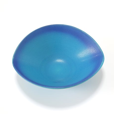 東山窯｜美濃焼 青マット釉 楕円小鉢｜Turquoise Matte Oval Bowl