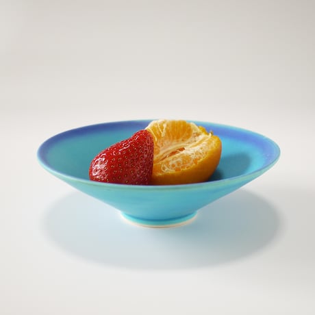 東山窯｜美濃焼 青マット釉 浅鉢｜Turquoise Matte Bowl