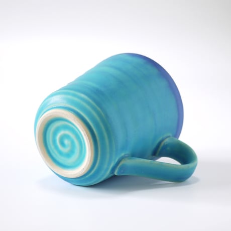 東山窯｜美濃焼 青マット釉 マグカップ｜Turquoise Matte Mug