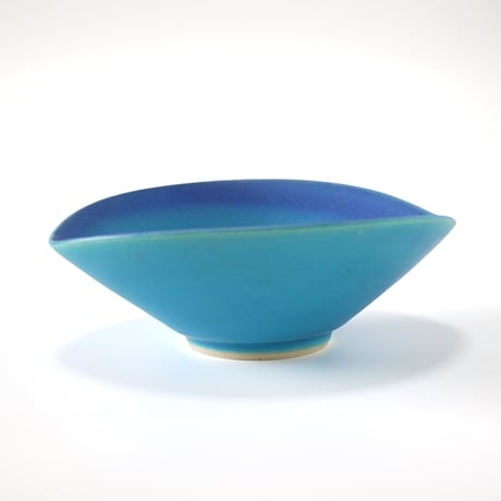 東山窯｜美濃焼 青マット釉 楕円小鉢｜Turquoise Matte Oval Bowl