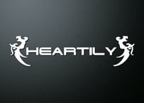 切文字ステッカー　Cタイプ　HEARTILY牙ロゴ左右　白反射　20ｃｍ