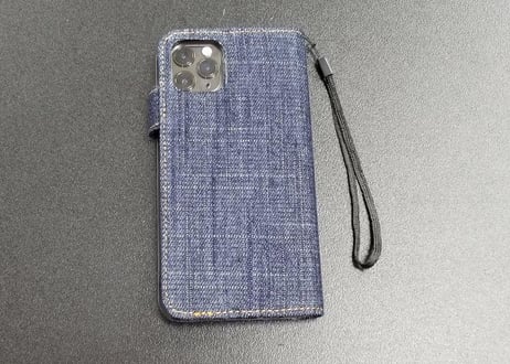 カジュアルデニムケース iphone11pro インディゴブルー
