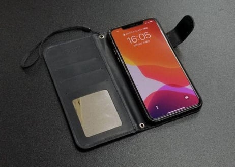 カジュアルデニムケース　iphone11 インディゴブルー・ライトブルー