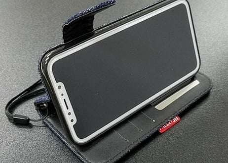 カジュアルデニムケース　iphoneX /XS共通　インディゴブルー・ライトブルー