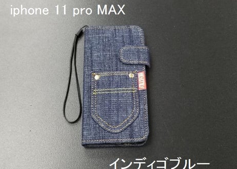 カジュアルデニムケース　iphone11proMAX インディゴブルー