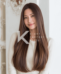 ツヤ感あふれるナチュラルロングストレートヘアー