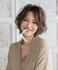 軽やかな抜け感を演出する大人ショートボブヘアー
