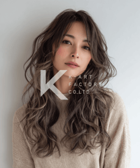 グレージュカラーの大人ロングウェーブ