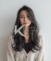 抜け感あふれるダークグレーロングヘアー