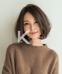 ふんわり丸みシルエットの大人ボブヘアー