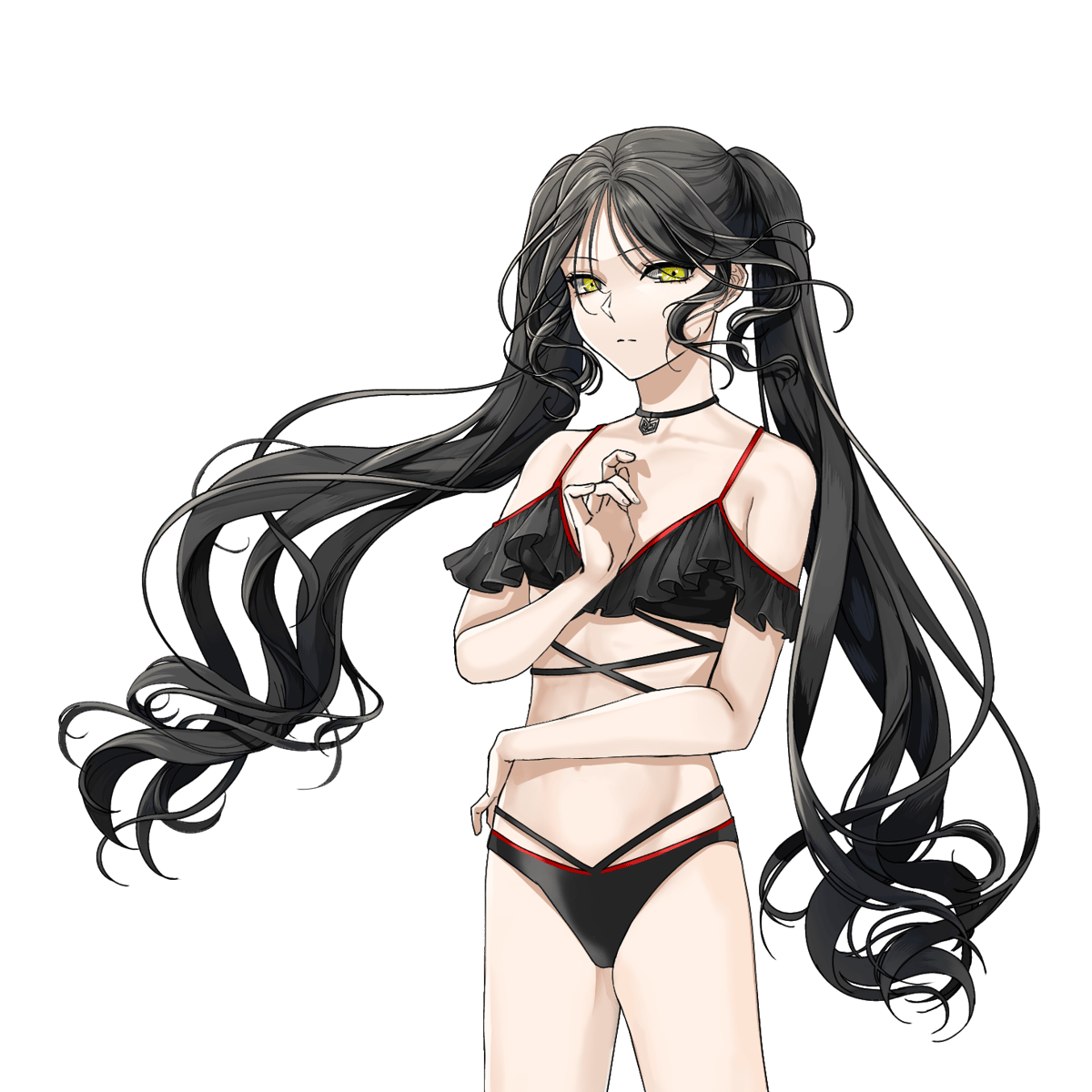 ね*む様 オリジナル手描きイラスト　ツインテール　水着　女の子 fit=scale-down,w=1200