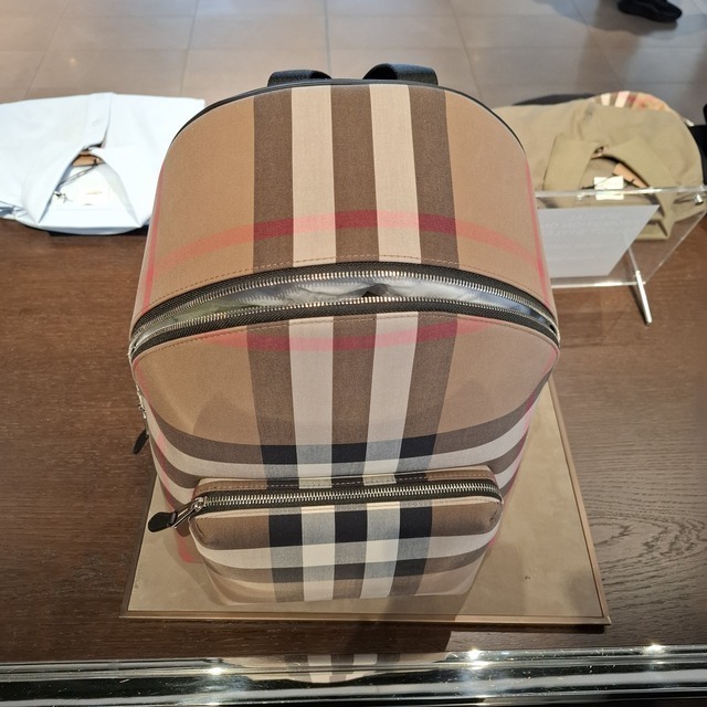 Burberry チェック柄リュック チェック バックパック (サンド) - メンズ, ナイロン | Burberry