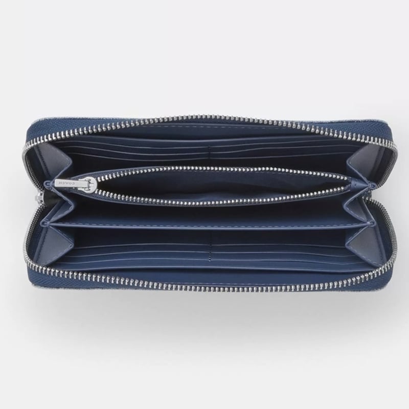 COACH】Long Zip Around Wallet In Denim | HIGH B