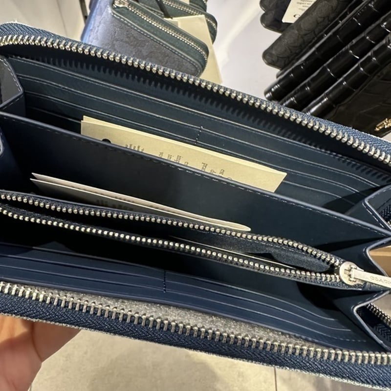 COACH】Long Zip Around Wallet In Denim | HIGH B