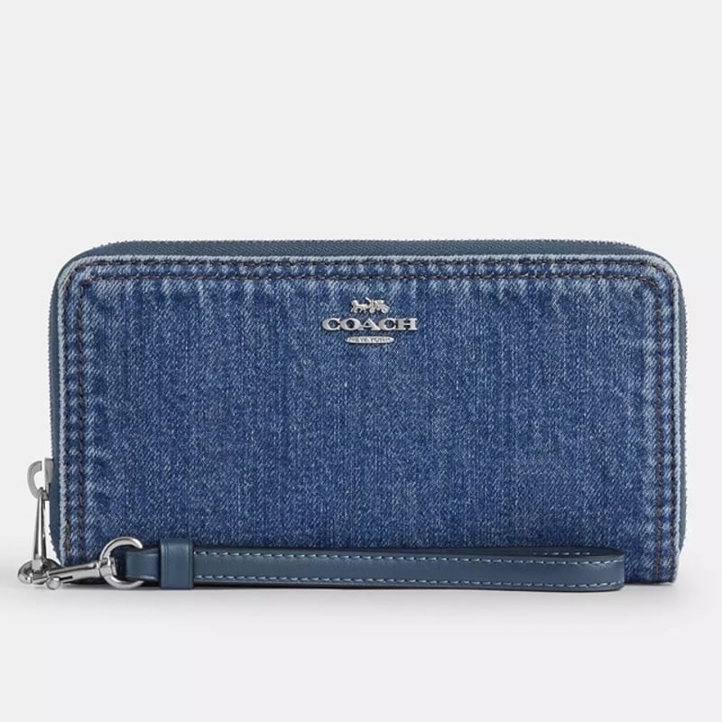 COACH】Long Zip Around Wallet In Denim | HIGH B