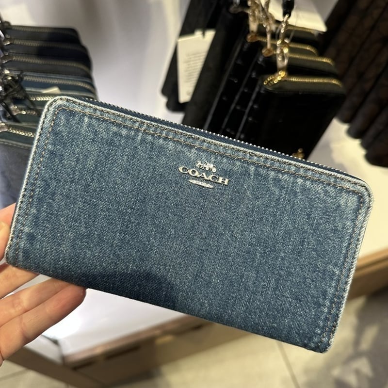 【COACH】デニム☆Long Zip Around Wallet☆ジップ長財布 COACH】Long Zip Around Wallet In Denim | passio