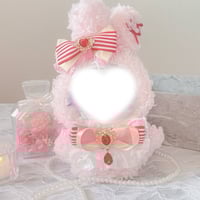 【いちごクリーム♡うさぎさん】 おすわりぬい服 16cm 【バッグチャーム付き】 いちごクリーム♡うさぎさん】 おすわりぬい服 16cm 【バッグ