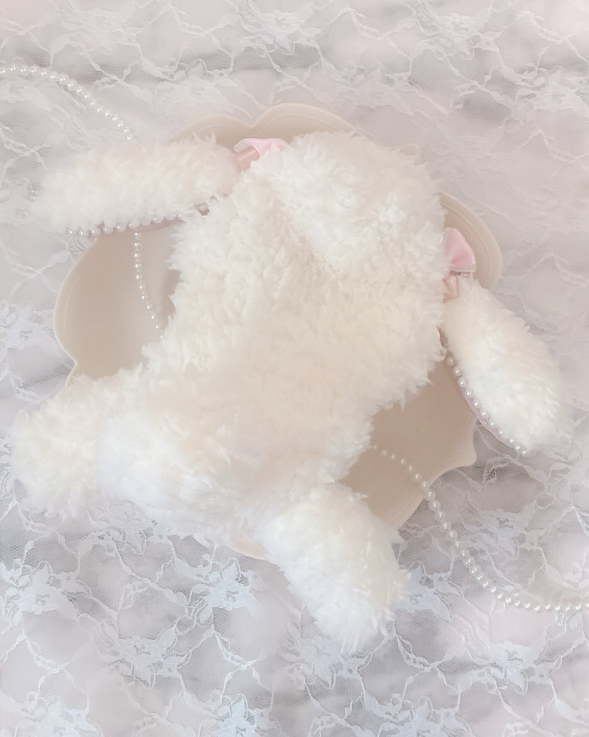 16cm ♡ ぴんくリボンうさちゃん 着ぐるみ おすわり ぬい服 うさぎ 16cm ♡ ぴんくリボンうさちゃん 着ぐるみ おすわり ぬい服 うさぎ