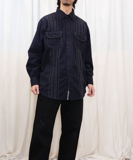 "MARC ECKŌ" pin tuck Stitched shirt / size L