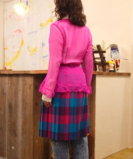 Vivid Pink Chiffon Bolero