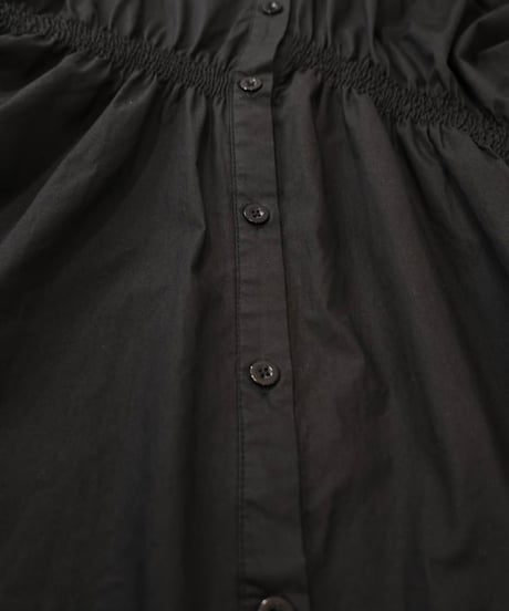 Shirred Asymmetrical Shirt Dress