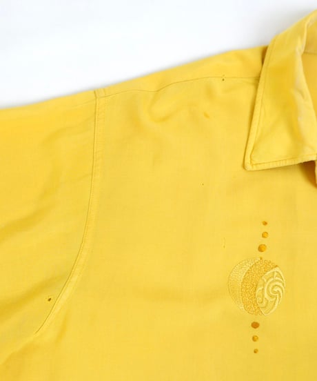60s "NATIONAL" Rayon embroidered shirt / size L