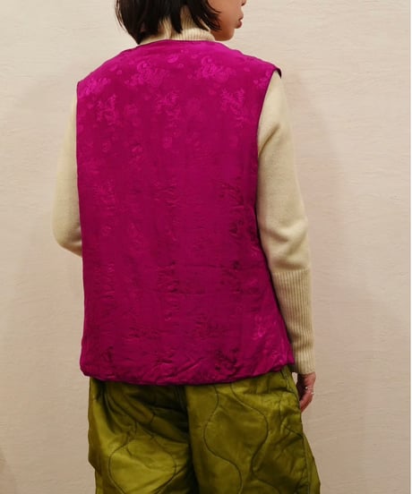 Chine Silk Padding Vest