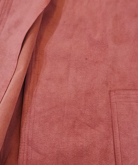 Fake Suede Leather Long Coat